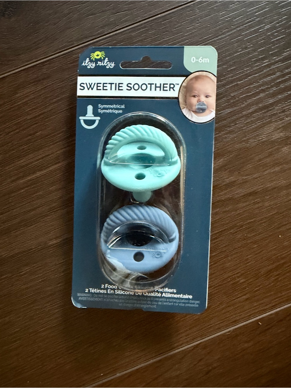 Itzy Ritzy Sweetie Soother Pacifiers - Mint & Light Blue